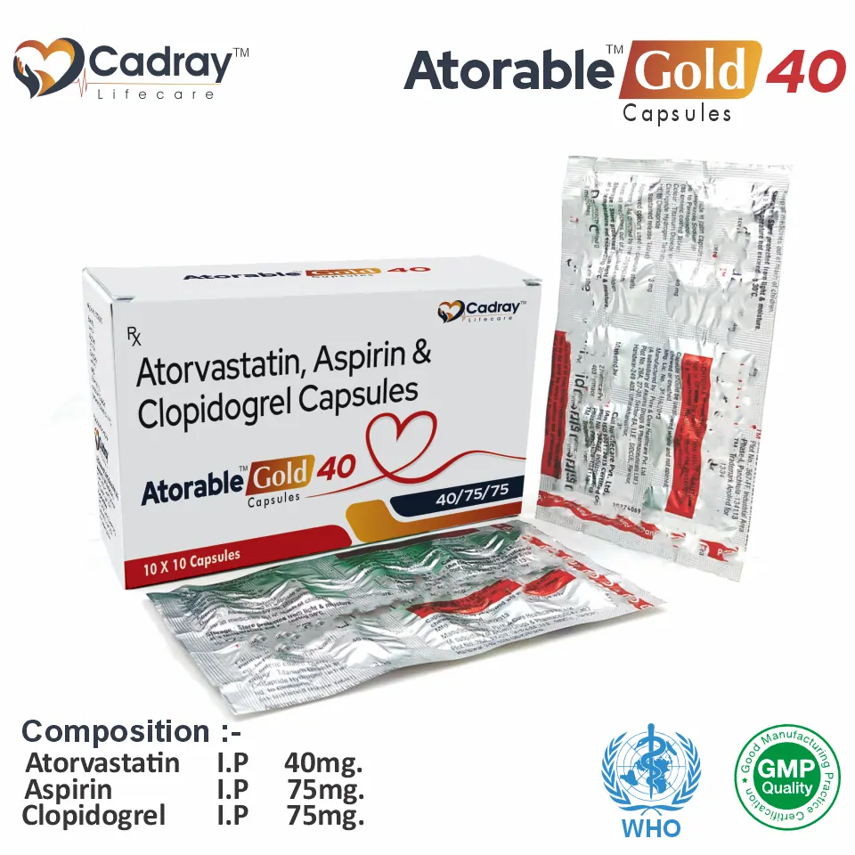 Aspirin 75mg Atorvastatin 40mg Clopidogrel 75mg tablet best price for PCD pharma franchise